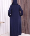 Dantel Detay Şallı Namaz Feracesi 6010 Lacivert