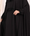 Dantel Detaylı Elbise Abaya Takım ŞAL HEDİYELİ! 6070 Siyah