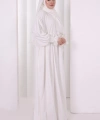 Dantel Detaylı Namaz Elbise 6095 Ekru