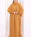 Dantel Detaylı Namaz Elbise 6095 Hardal