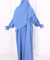 Dantel Detaylı Namaz Elbise 6095 İndigo
