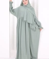 Dantel Detaylı Namaz Elbise 6095 Mint