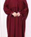 Dantel Detaylı Namaz Elbise 6095 Mürdüm
