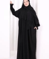 Dantel Detaylı Namaz Elbise 6095 Siyah