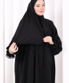 Dantel Detaylı Namaz Elbise 6095 Siyah