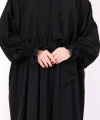 Dantel Detaylı Namaz Elbise 6095 Siyah
