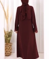 Danteli Şallı Abaya Şal Hediyelidir! 7069 Bordo