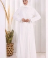 Danteli Şallı Abaya Şal Hediyelidir! 7069 Ekru