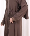 Danteli Şallı Abaya Şal Hediyelidir! 7069 Kahverengi