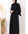 Danteli Şallı Abaya Şal Hediyelidir! 7069 Siyah