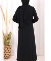 Danteli Şallı Abaya Şal Hediyelidir! 7069 Siyah