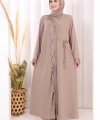 Danteli Şallı Abaya Şal Hediyelidir! 7069 Vizon