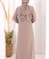 Danteli Şallı Abaya Şal Hediyelidir! 7069 Vizon