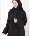 Dantelli Namaz Feracesi 6093 Siyah