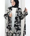 Desenli Kimono Takım 8712 Siyah