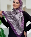 Desenli Pamuk Şal 2065 Mor