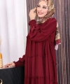 Dubai Katlı Salaş Elbise 6023 Bordo