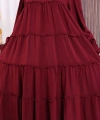 Dubai Katlı Salaş Elbise 6023 Bordo