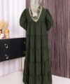 Dubai Katlı Salaş Elbise 6023 Haki