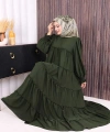Dubai Katlı Salaş Elbise 6023 Haki