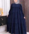 Dubai Katlı Salaş Elbise 6023 Lacivert
