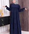 Dubai Katlı Salaş Elbise 6023 Lacivert