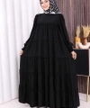 Dubai Katlı Salaş Elbise 6023 Siyah