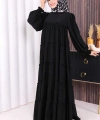 Dubai Katlı Salaş Elbise 6023 Siyah