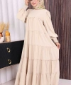 Dubai Katlı Salaş Elbise 6023 Taş