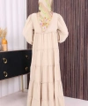 Dubai Katlı Salaş Elbise 6023 Taş