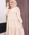 Dubai Katlı Salaş Elbise 6023 Taş