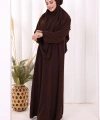 Dubai Sufleli Elbise Takım 6044 Kahverengi