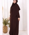 Dubai Sufleli Elbise Takım 6044 Kahverengi