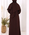 Dubai Sufleli Elbise Takım 6044 Kahverengi