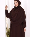 Dubai Sufleli Elbise Takım 6044 Kahverengi