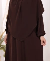 Dubai Sufleli Elbise Takım 6044 Kahverengi