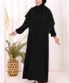 Dubai Sufleli Elbise Takım 6044 Siyah