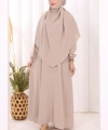 Dubai Sufleli Elbise Takım 6044 Vizon