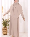 Dubai Sufleli Elbise Takım 6044 Vizon