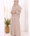Dubai Sufleli Elbise Takım 6044 Vizon