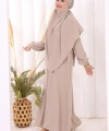 Dubai Sufleli Elbise Takım 6044 Vizon