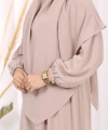 Dubai Sufleli Elbise Takım 6044 Vizon