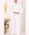 Düğme Detay Tunik Pantolon Takım ŞAL HEDİYELİ! 8023 Ekru