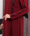 Düğme Detaylı Elbise 3919 Bordo