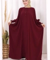 Düğme Detaylı Yarasakol Cilbab 6042 Bordo