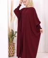 Düğme Detaylı Yarasakol Cilbab 6042 Bordo