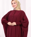 Düğme Detaylı Yarasakol Cilbab 6042 Bordo