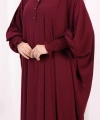 Düğme Detaylı Yarasakol Cilbab 6042 Bordo