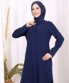 Düğmeli Cepli Tunik ve Pantolon İkili Takım 8682 Lacivert