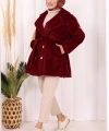 Düğmeli Kaban 70059 Bordo